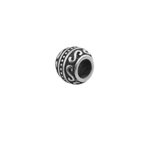 Edelstahl-Perlen mit großem Loch, 304 Edelstahl, poliert, DIY, 8x9mm, Bohrung:ca. 5mm, verkauft von PC