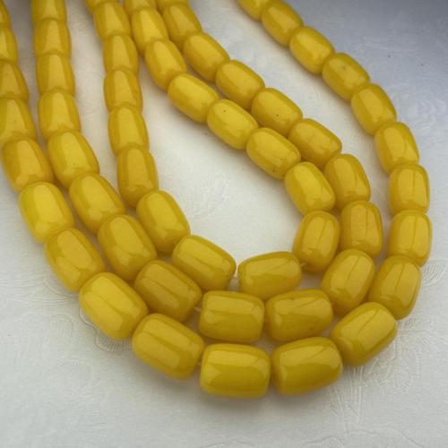 Natural Yellow Agate Beads, Drum, DIY & different size for choice, yellow, Sold By Strand