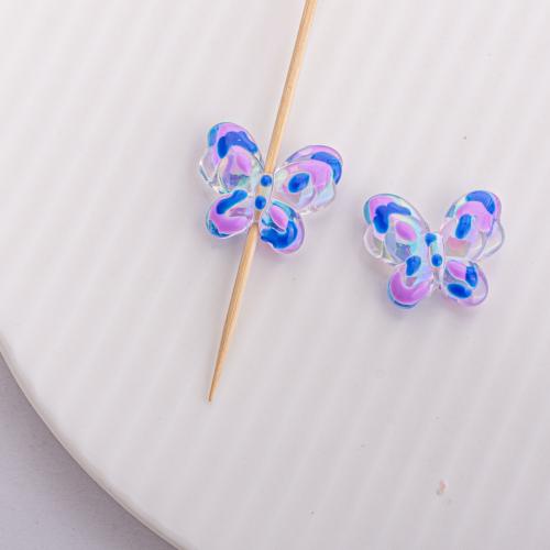 Acrylic Jewelry Beads, Butterfly, DIY, more colors for choice, 21x17.80mm, Hole:Approx 2mm, 5PCs/Bag, Sold By Bag