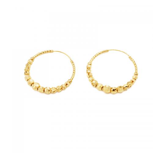 Brass Hoop Earring plated for woman golden Sold By Pair