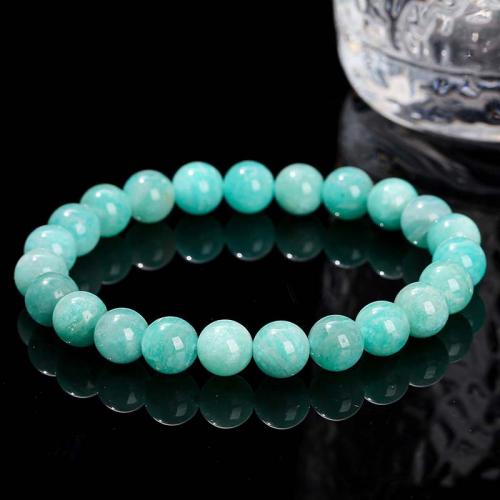 Natural Amazonite Bracelets ​Amazonite​ Round fashion jewelry & Unisex blue Length Approx 18 cm Sold By PC