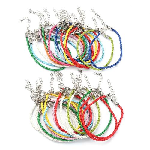 Bracelets cordon PU, cuir PU, DIY, couleurs mélangées, Environ 30PC/sac, Vendu par sac