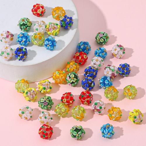 Ručno lampwork perle, Krug, možete DIY, više boja za izbor, 12mm, Rupa:Približno 1mm, Prodano By PC