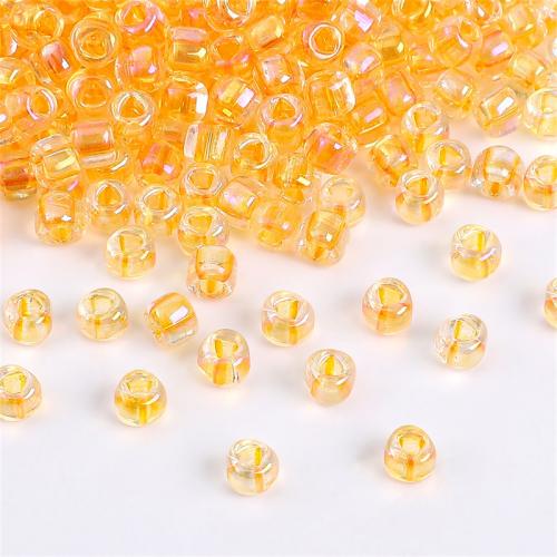 Blandet Glass Seed Beads, Seedbead, Kolonne, du kan DIY, flere farver til valg, 4mm, Hole:Ca. 2mm, Ca. 140pc'er/Bag, Solgt af Bag