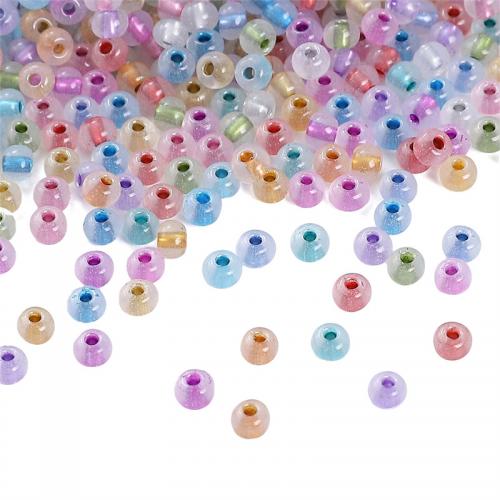Silver fodrade glas Seed Beads, Seedbead, Flat Round, DIY, fler färger för val, 3mm, Hål:Ca 1mm, Ca 300PC/Bag, Säljs av Bag
