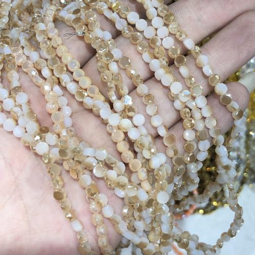 Perles cristal, Plat rond, DIY, plus de couleurs à choisir, 4mm, Vendu par Environ 38 cm brin