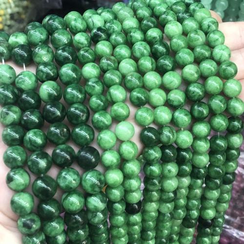 Natural Chalcedony Bead Round DIY green Sold Per Approx 38 cm Strand