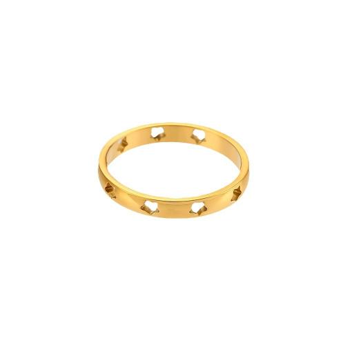 Stainless Steel Finger Ring 304 Stainless Steel 18K gold plated fashion jewelry & for woman & hollow nickel lead & cadmium free mm Sold By PC