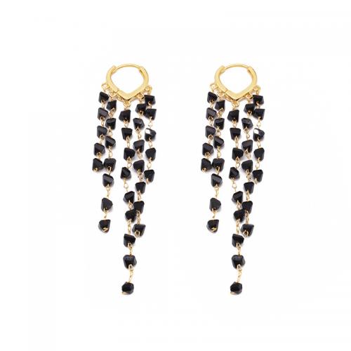 Brass Drop Earring with Crystal plated for woman Sold By Pair