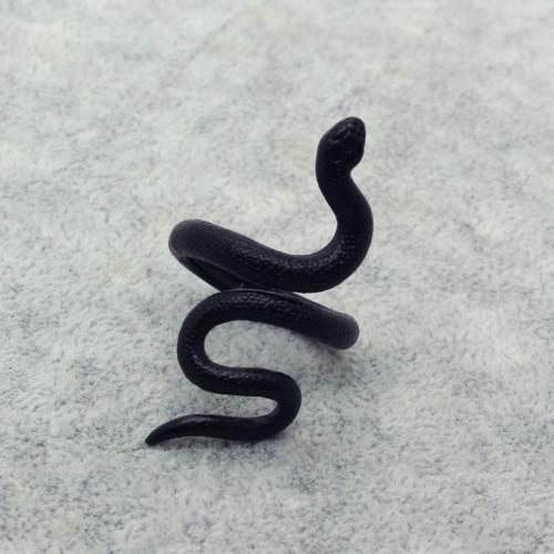 Anillo de Aleación de Zinc, Serpiente, Joyería & unisexo, Negro, libre de níquel, plomo & cadmio, tamaño:7, Vendido por UD