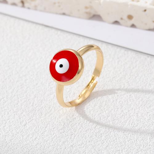 Evil Eye Jewelry Finger Ring Zinc Alloy plated fashion jewelry & for woman & enamel nickel lead & cadmium free Sold By PC