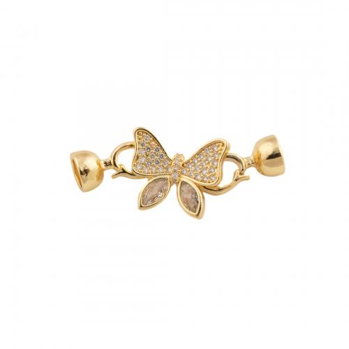 Brass Bracelet Findings Butterfly plated DIY & micro pave cubic zirconia nickel lead & cadmium free Approx 4.5mm Sold By PC