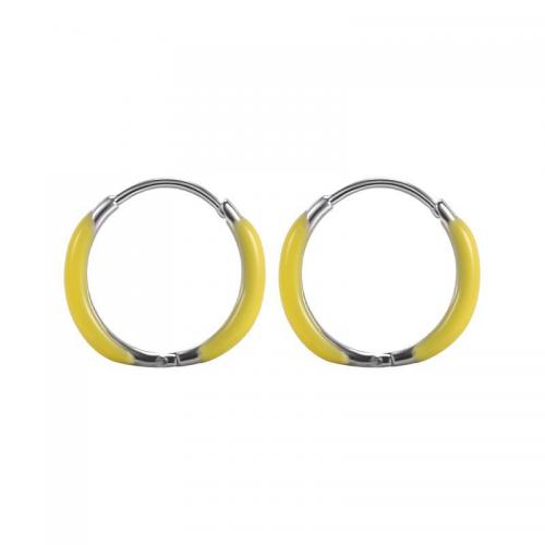 Stainless Steel Huggie Hoop Earring 304 Stainless Steel fashion jewelry & for woman & enamel Sold By Pair