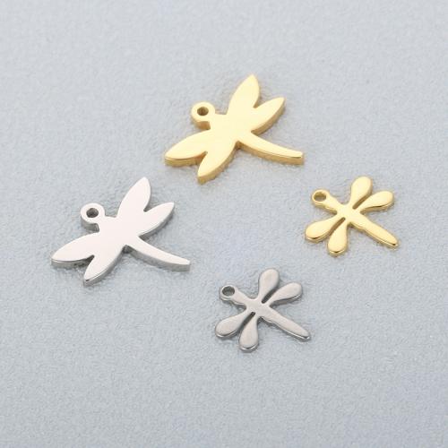 Stainless Steel Animal Pendants 304 Stainless Steel Dragonfly plated DIY Sold By PC