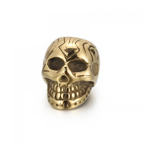 Stainless Steel Beads 304 Stainless Steel Skull plated DIY Sold By PC