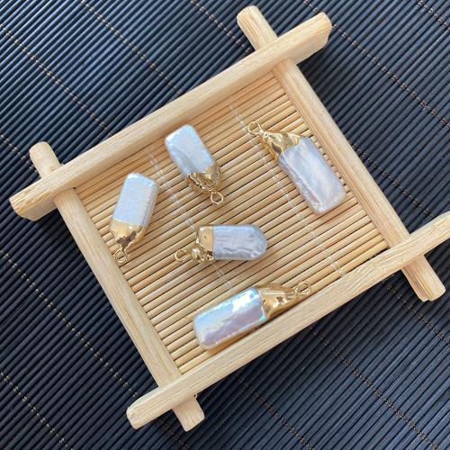 Freshwater Pearl Pendants with Brass DIY white 10-15mm 20-30mm Sold By PC