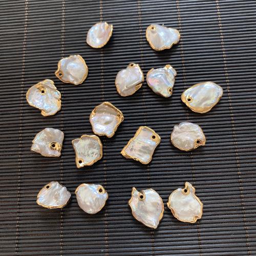 Ciondoli perle d'acqua dolci, perla d'acquadolce coltivata naturalmente, with ottone, Irregolare, DIY, bianco, about :5-20mm, Venduto da PC