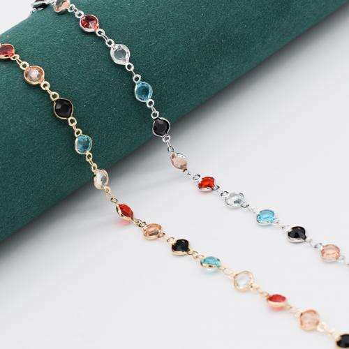 Латунь ожерелье цепь, с Стеклянный, Другое покрытие, DIY, Много цветов для выбора, продается м