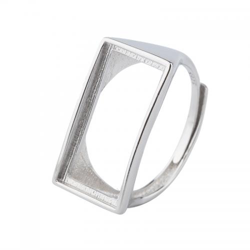 Ajuste de anel de prata estrelinha de 925, 925 de prata esterlina, Retângulo, DIY & tamanho diferente para a escolha, tamanho:7-10, vendido por PC