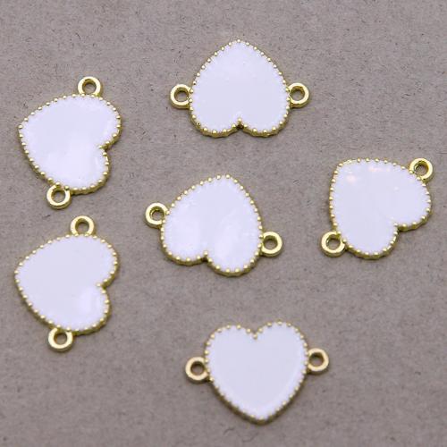Heart Zinc Alloy Connector gold color plated fashion jewelry & DIY & enamel nickel lead & cadmium free Approx Sold By Bag