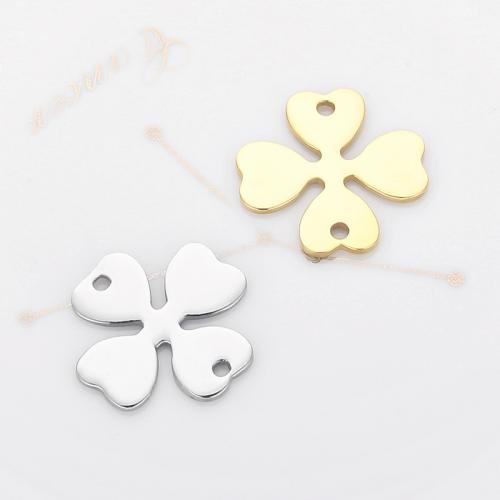 Stainless Steel Connector 304 Stainless Steel Four Leaf Clover plated DIY & 1/1 loop 17mm Sold By PC