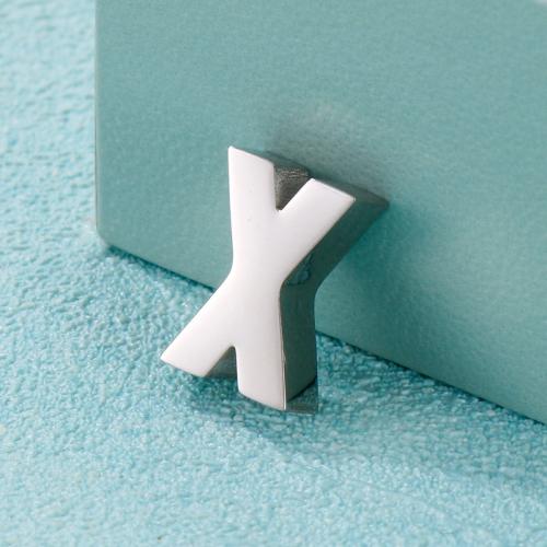 Stainless Steel Beads 304 Stainless Steel Letter X plated DIY Sold By PC
