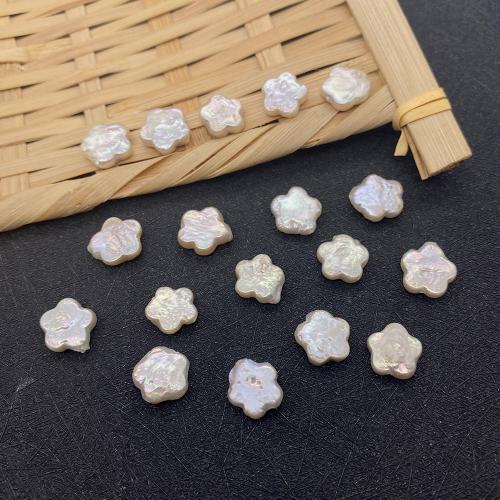Cultured No Hole Freshwater Pearl Beads Flower DIY white 10mm Sold By PC