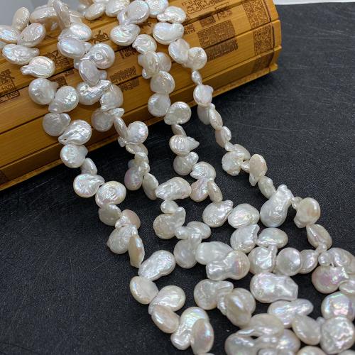 Přírodní sladkovodní perly perlí, Sladkovodní Pearl, DIY, bílý, Length: 7-8mm, width: 11-12mm, Prodáno za Cca 38 cm Strand