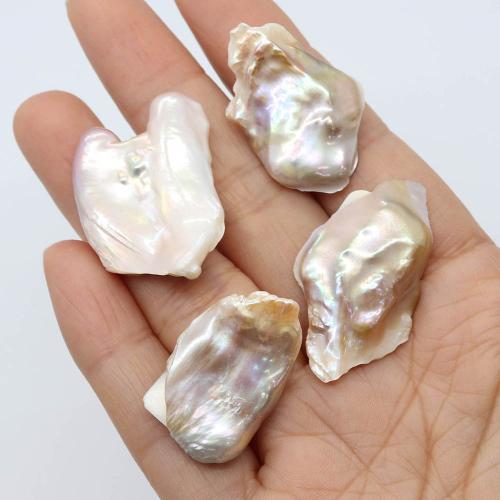 Nėra Hole Kultūringas gėlavandenių perlų karoliukai, Gėlo vandens perlų, Pasidaryk pats & ne skylė, baltas, Length: 15-30mm, width: 20-45mm, Pardavė PC