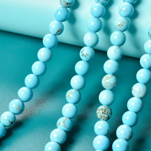 Turquoise Beads Natural Turquoise Round DIY blue Sold By Strand