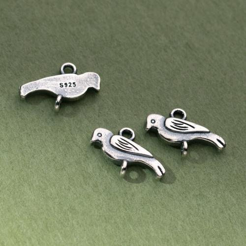 925 Sterling Silver Connectors Bird Antique finish DIY original color Approx 1mm Sold By PC