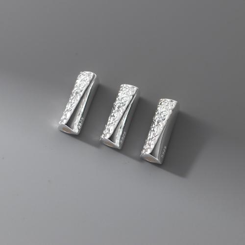 Spacer Kralen Sieraden, 925 Sterling Zilver, plated, DIY, zilver, 15x5mm, Gat:Ca 2.3mm, Verkocht door PC