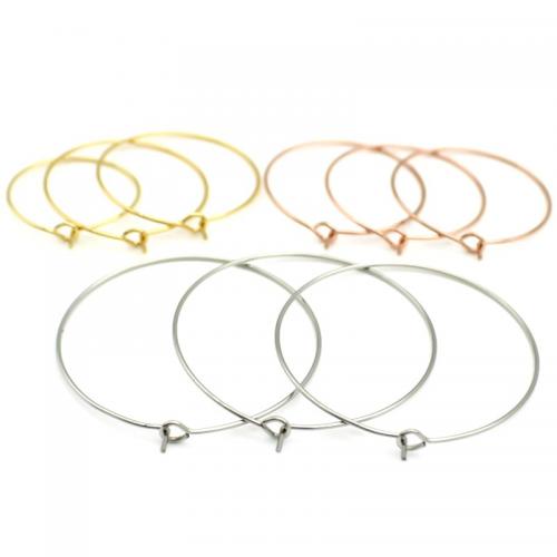 Stainless Steel Hoop Earring Component plated DIY Sold By PC