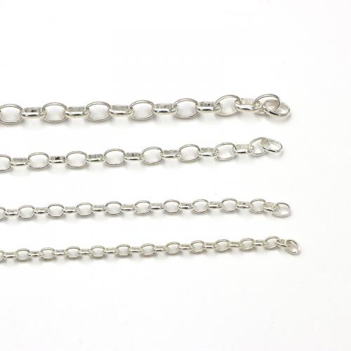 Sterlingas sidabro grandinės, 925 Sterling Silver, poliruotas, Pasidaryk pats & skirtingo dydžio pasirinkimo & ovalo formos grandinės, Pardavė G