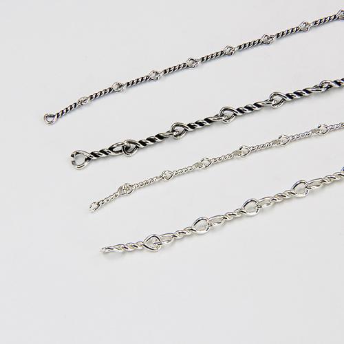 Łańcuszki srebrne, Srebro 925, obyty, DIY & różne style do wyboru, sprzedane przez G