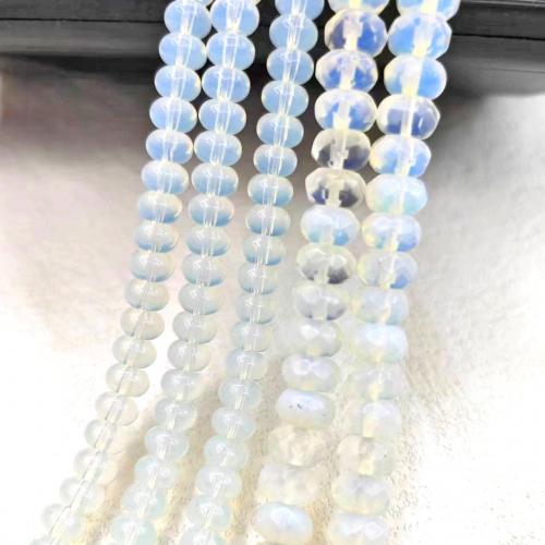 Gemstone Jewelry Beads Opal Abacus polished DIY white Sold By Strand