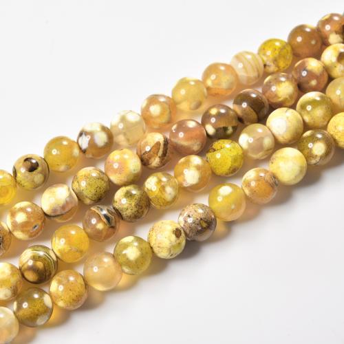 Agate Beads Fire Agate Round DIY Sold By Strand