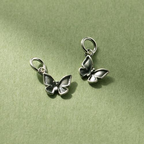 925 Sterling Silver Pendant Butterfly Antique finish DIY Sold By PC
