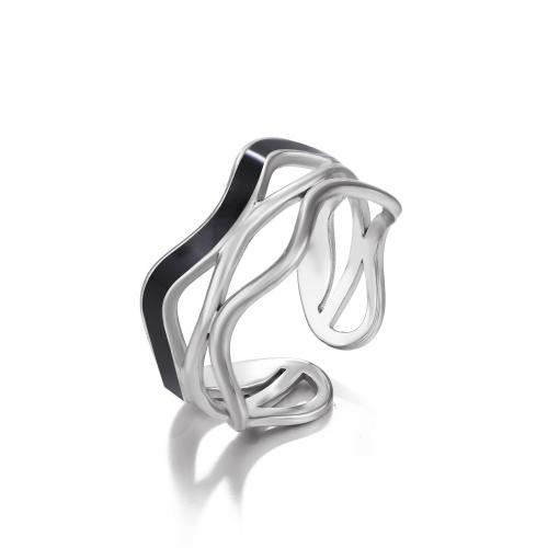 Emaille roestvrij staal vinger ring, 304 roestvrij staal, mode sieraden & verschillende stijlen voor de keuze & voor vrouw & glazuur, nikkel, lood en cadmium vrij, Verkocht door PC