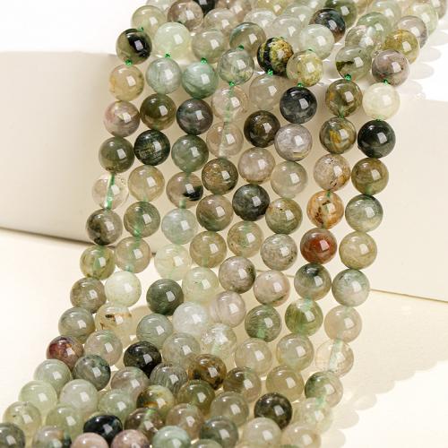 Natural Quartz Jewelry Beads Rabbit Fur Quartz Round polished DIY Sold By Strand