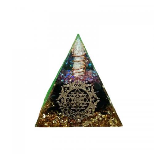 Synteettinen hartsi Pyramid Sisustus, kanssa Jalokivi, Pyramidin muotoinen, epoksi tarra, erikokoisia valinnalle, Myymät PC