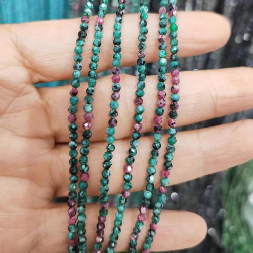 Gemstone smykker perler, Ruby i Zoisite, Runde, poleret, du kan DIY & forskellig størrelse for valg & facetteret, blandede farver, Solgt af Strand