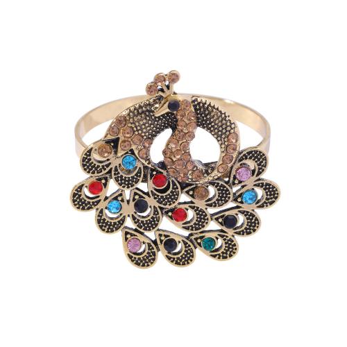 Zinc Alloy Napkin Ring Peacock plated with rhinestone Sold By PC