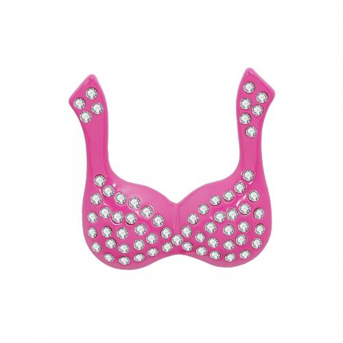 Zinc Alloy Brooches Bra plated fashion jewelry & with rhinestone pink Sold By PC
