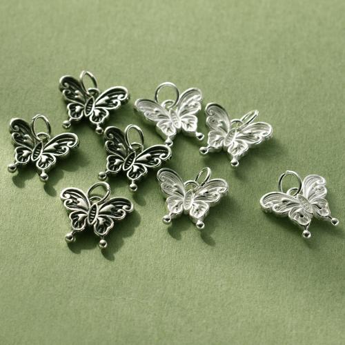 925 Sterling Silver Pendant Butterfly Antique finish DIY Sold By PC
