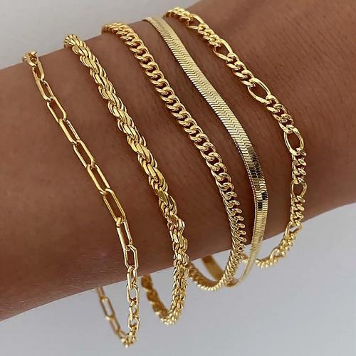 Zinc Alloy Bracelet fashion jewelry & for woman nickel lead & cadmium free Length Approx 21 cm Sold By Set