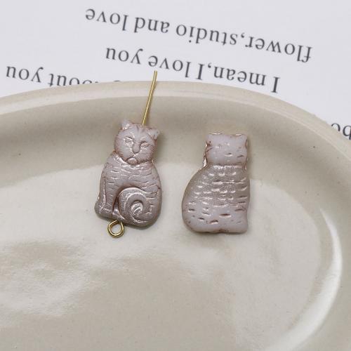 Animal Lampwork Beads Cat polished DIY mixed colors Sold By PC