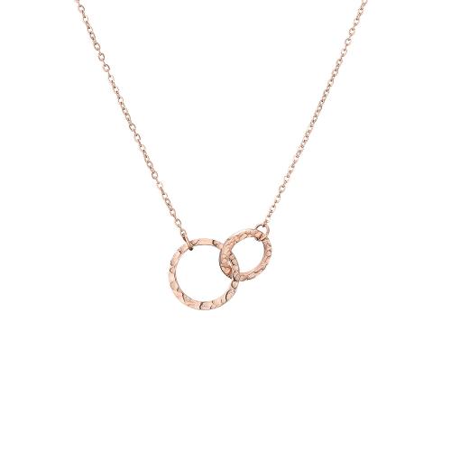 Stainless Steel Jewelry Necklace 316 Stainless Steel with 8cm extender chain Donut Vacuum Ion Plating fashion jewelry & for woman nickel lead & cadmium free Big ring Small ring Length Approx 42 cm Sold By PC