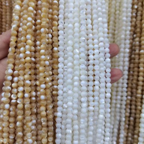 Naturlig Freshwater Shell Perler, Runde, du kan DIY & forskellige materialer til valg, flere farver til valg, 5mm, Solgt Per Ca. 40 cm Strand