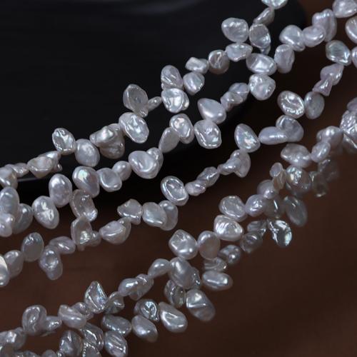 Cultured Baroque Freshwater Pearl Beads DIY silver-grey Length about 5-6mm Sold Per Approx 40 cm Strand